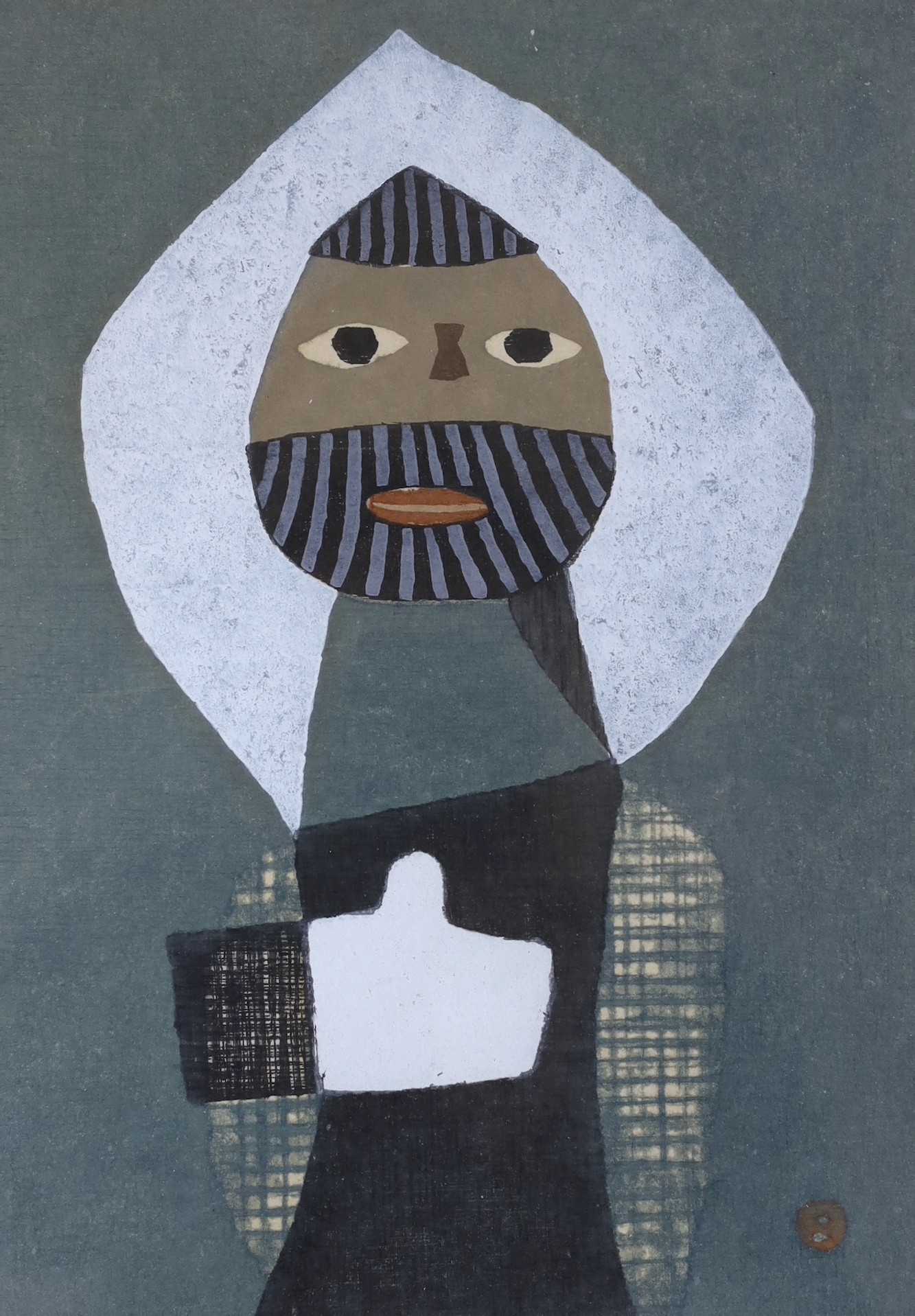 Azechi Umetaro (Japanese, 1902-1999), woodblock print, Bearded man, signed in pencil, 20/100, 31 x 21.5cm